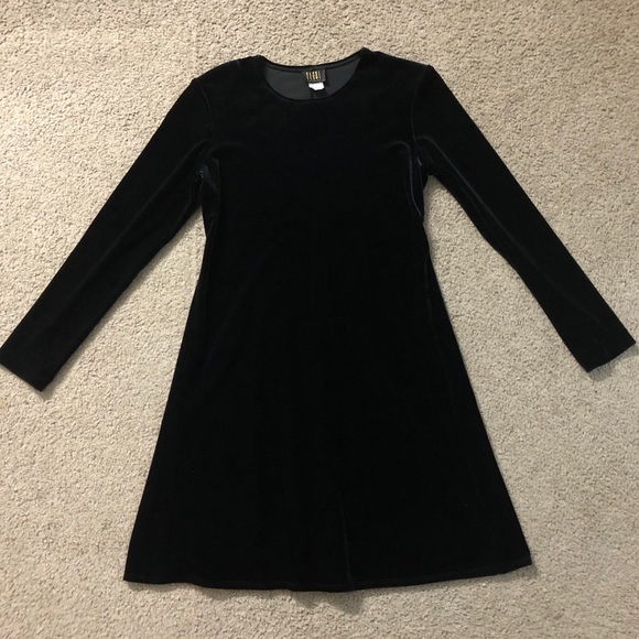 Teddi Evening Faux Velvet Dress size 8 A-Line Stretchy party casual flared - Picture 9 of 11
